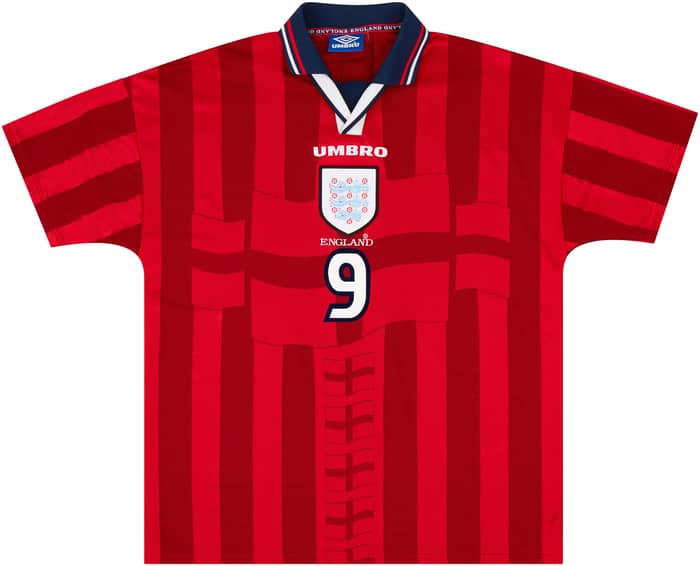 1997-99 England Away Shirt Shearer #9 - 6/10 - (L)