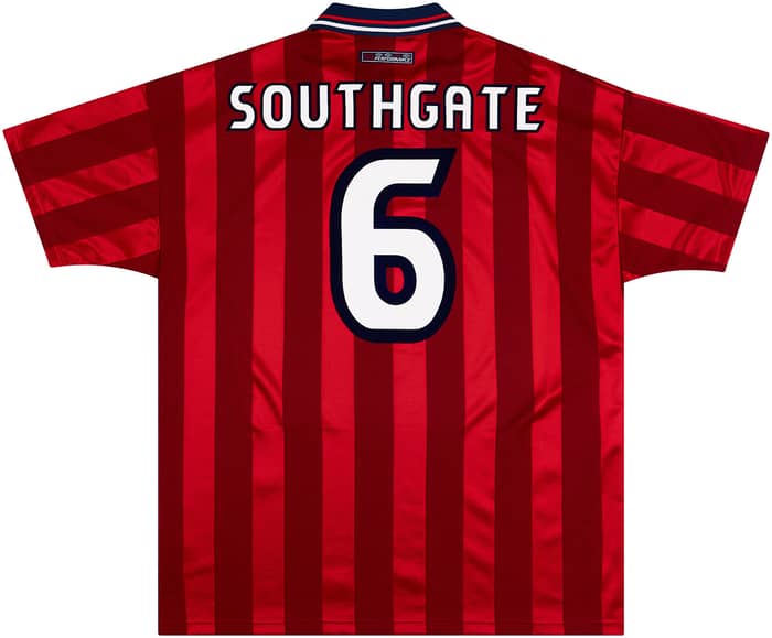 1997-99 England Away Shirt Southgate #6 - 8/10 - (XL)
