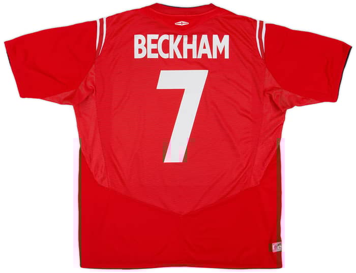 2004-06 England Away Shirt Beckham #7 - 6/10 - (XL)