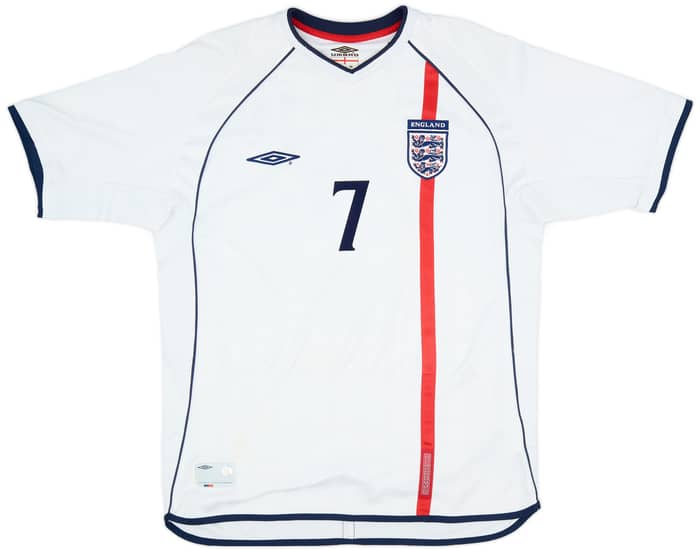 2001-03 England Home Shirt Beckham #7 - 5/10 - (L)