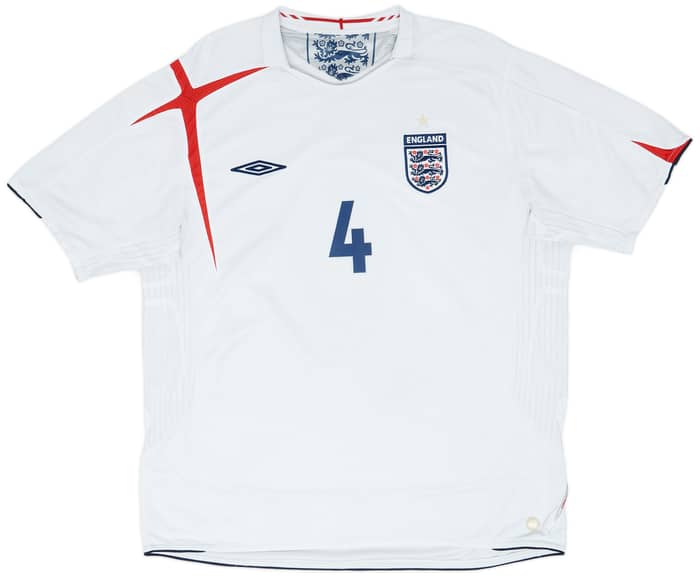 2005-07 England Home Shirt Gerrard #4 - 6/10 - (XL)