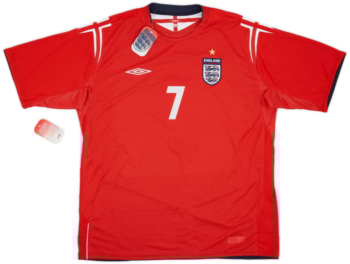 2004-06 England Away Shirt Beckham #7 (XXL)