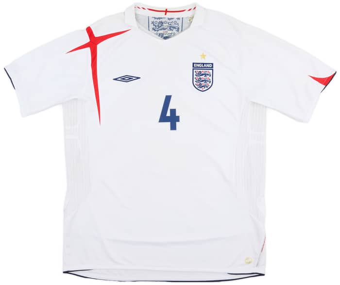 2005-07 England Home Shirt Gerrard #4 - 7/10 - (XL)
