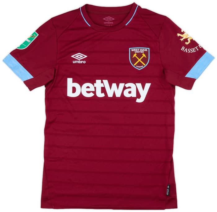 2018-19 West Ham Match Issue Carabao Cup Home Shirt Fredericks #24