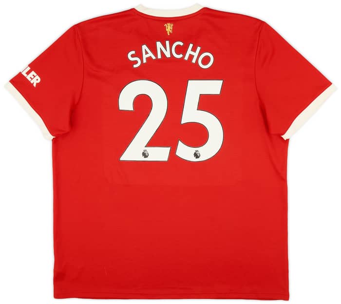 2021-22 Manchester United Home Shirt Sancho #25 - 9/10 - (XXL)