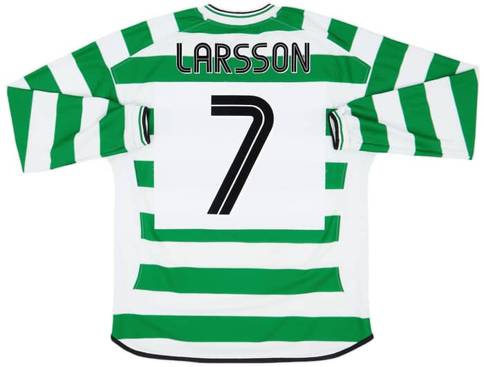 2001-03 Celtic Home L/S Shirt Larsson #7 - 8/10 - (L)