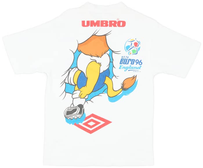 1996 England Umbro 'Euro 96' Cotton Tee - 7/10 - (M)
