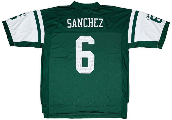 2009-11 New York Jets Sanchez #6 Reebok On Field Home Jersey - 8/10 - (XL)