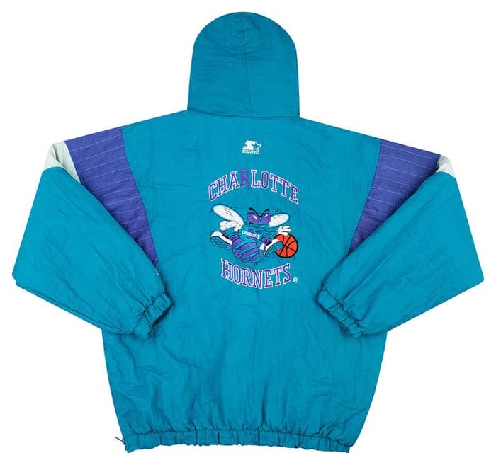 1990s Charlotte Hornets Starter Hooded Rain Coat L