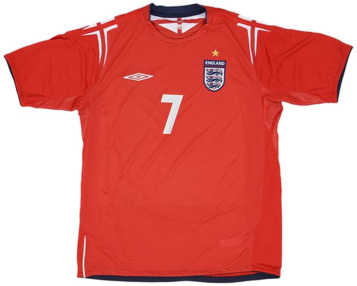 2004-06 England Away Shirt Beckham #7 - 6/10 - (L)