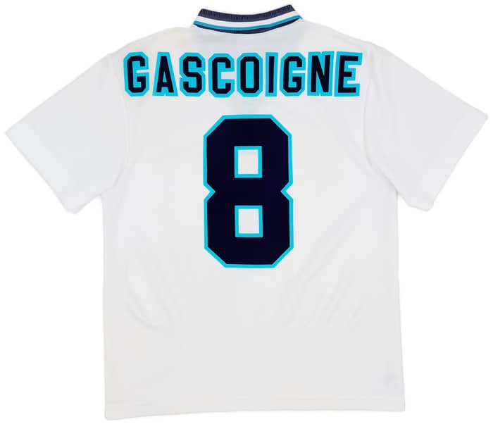 1995-97 England Home Shirt Gascoigne #8 - 7/10 - (M)