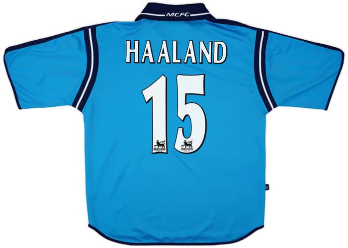2002-03 Manchester City Home Shirt Haaland #15 - 9/10 - (M)
