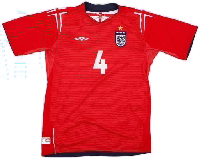 2004-06 England Away Shirt Gerrard #4 - 7/10 - (XL.Boys)