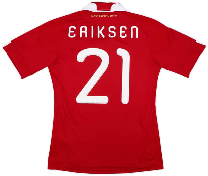 2010-11 Denmark Home Shirt Eriksen #21 - 8/10 - (S)