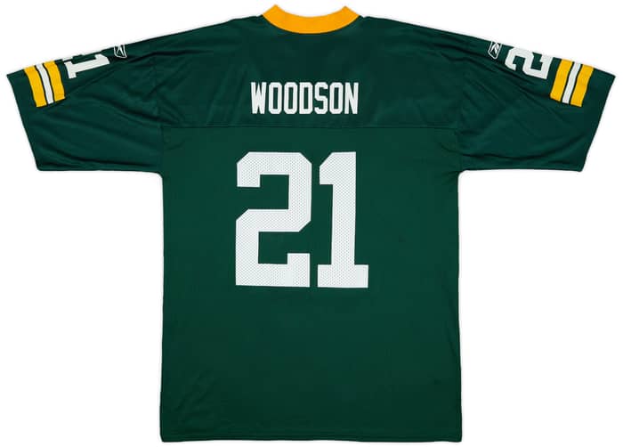 2008-11 Green Bay Packers Woodson #21 Reebok Replica Home Jersey - 9/10 - (XL)