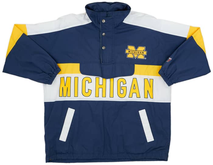 1990s Michigan Wolverines Twins Apparel 1/4 Zip Rain Jacket - 9/10 - (XL)