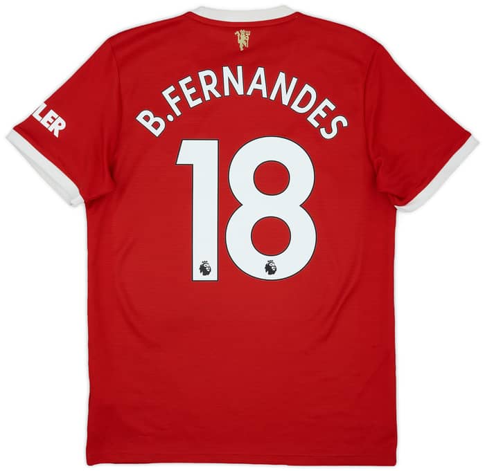 2021-22 Manchester United Home Shirt B.Fernandes #18 - 8/10 - (M)
