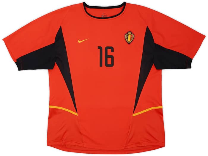 2002-04 Belgium Home Shirt Van Buyten #16 - 8/10 - (L)