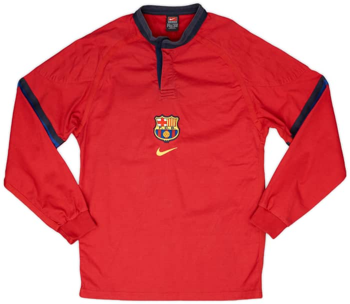 2000-01 Barcelona Nike Polo L/S Shirt - 9/10 - (L)