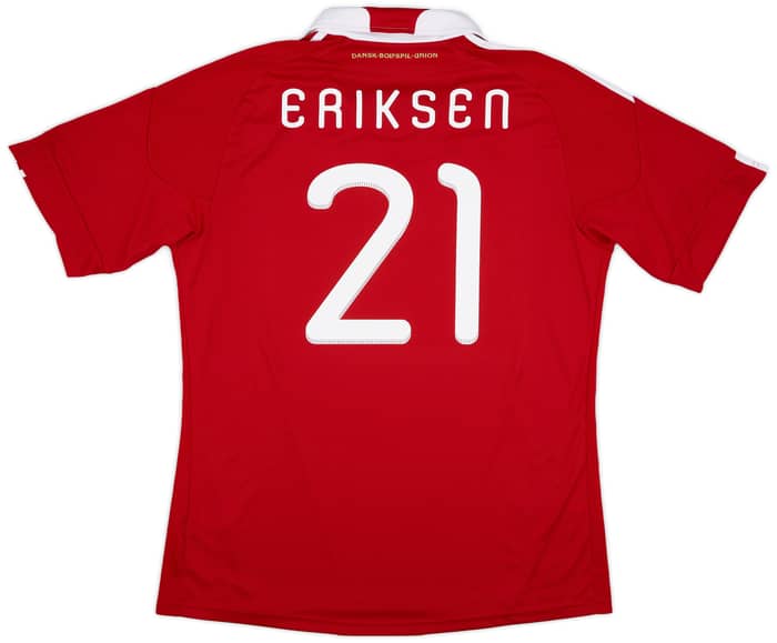 2010-11 Denmark Home Shirt Eriksen #21 - 8/10 - (XL)