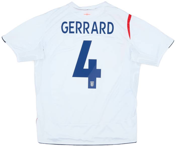 2005-07 England Home Shirt Gerrard #4 - 5/10 - (XL)