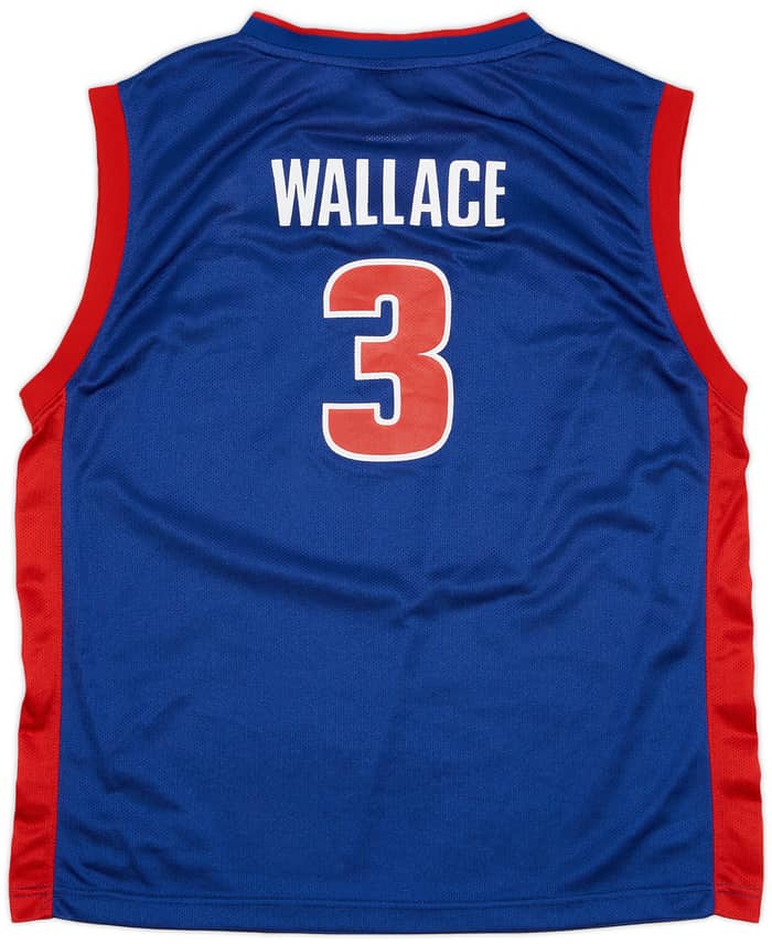 2002-06 Detroit Pistons Wallace #3 Reebok Away Jersey - 7/10 - (XL.Boys)