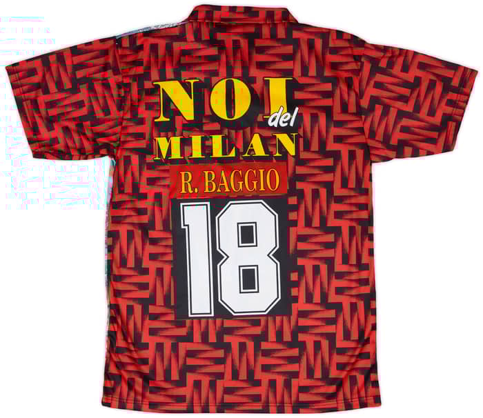 1996-97 AC Milan Graphic Shirt R. Baggio #18 - 8/10 - (S)