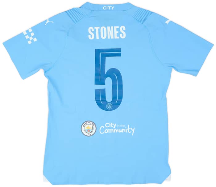 2023-24 Manchester City Match Issue FA Cup Final Home Shirt Stones #5
