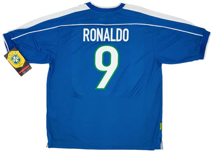1998-00 Brazil Away Shirt Ronaldo #9 (XL)