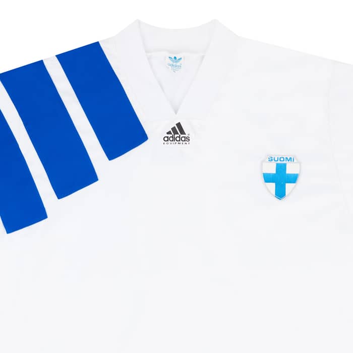 1995 Finland Match Worn Home Shirt #4 (Holmgren) v Scotland