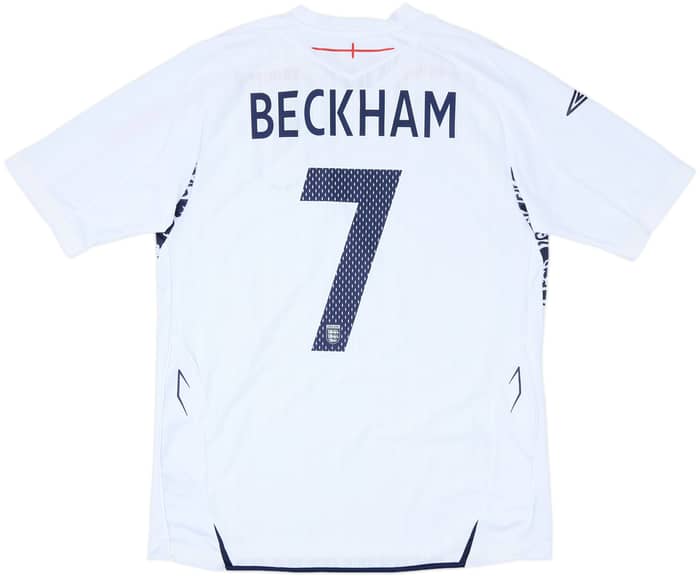 2007-09 England Home Shirt Beckham #7 - 8/10 - (L)