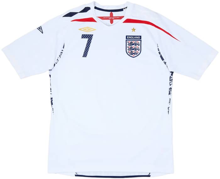 2007-09 England Home Shirt Beckham #7 - 8/10 - (L)
