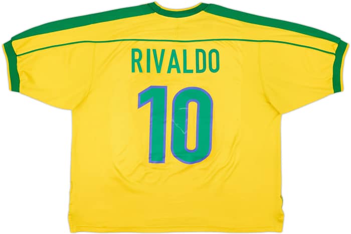 1998-00 Brazil Home Shirt Rivaldo #10 - 6/10 - (XL)