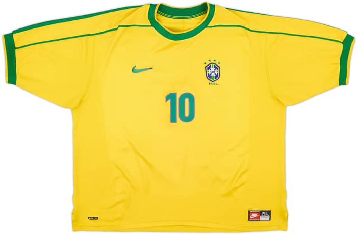 1998-00 Brazil Home Shirt Rivaldo #10 - 6/10 - (XL)
