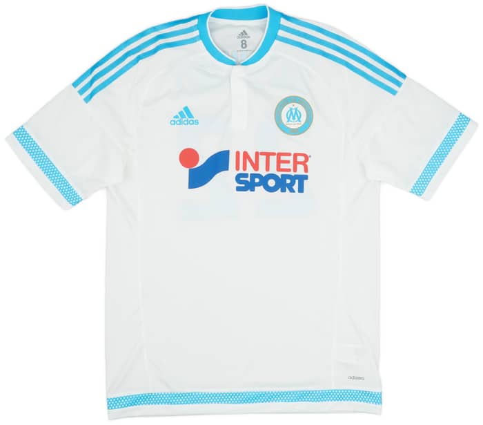 2015-16 Olympique Marseille Player Issue Home Shirt Batshuayi #22 - 9/10 - (L)