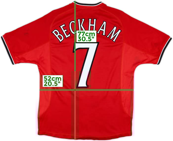 2000-02 Manchester United Home Shirt Beckham #7 - 6/10 - (M)