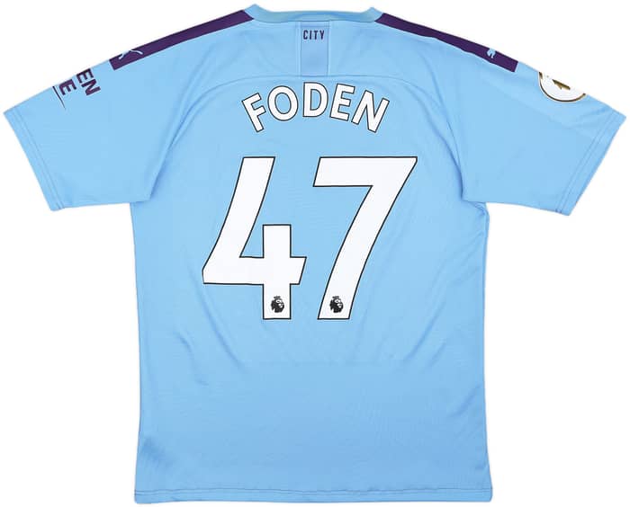 2019-20 Manchester City Home Shirt Foden #47 - 6/10 - (M)