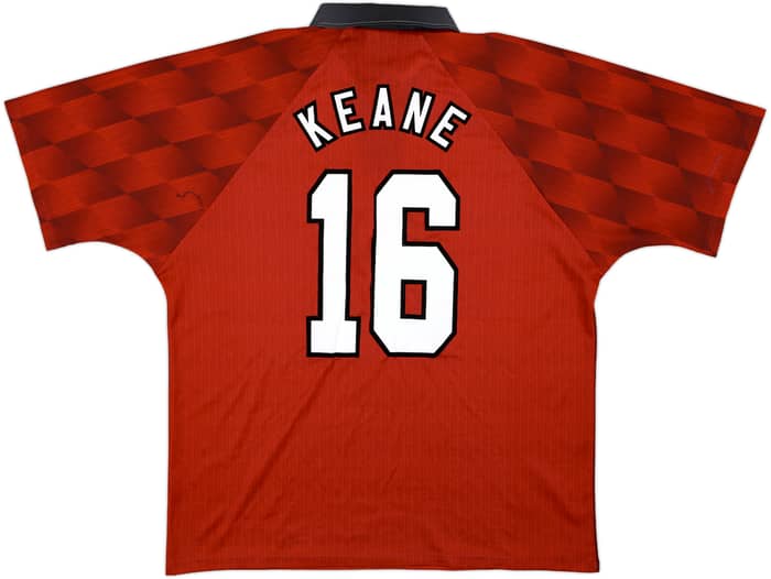 1996-98 Manchester United Home Shirt Keane #16 - 7/10 - (XL)