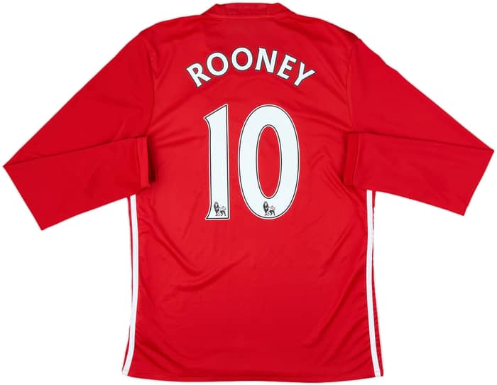 2016-17 Manchester United Home L/S Shirt Rooney #10 - 7/10 - (M)