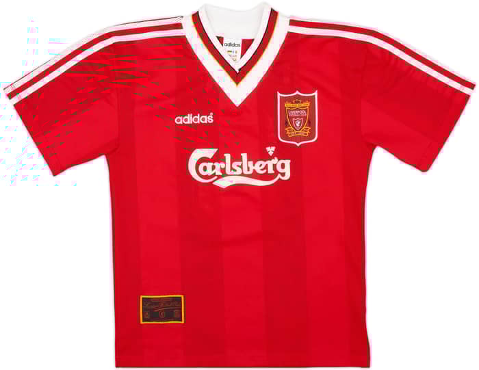 1996-98 Liverpool Home Shirt Collymore #8 - 6/10 - (L.Boys)
