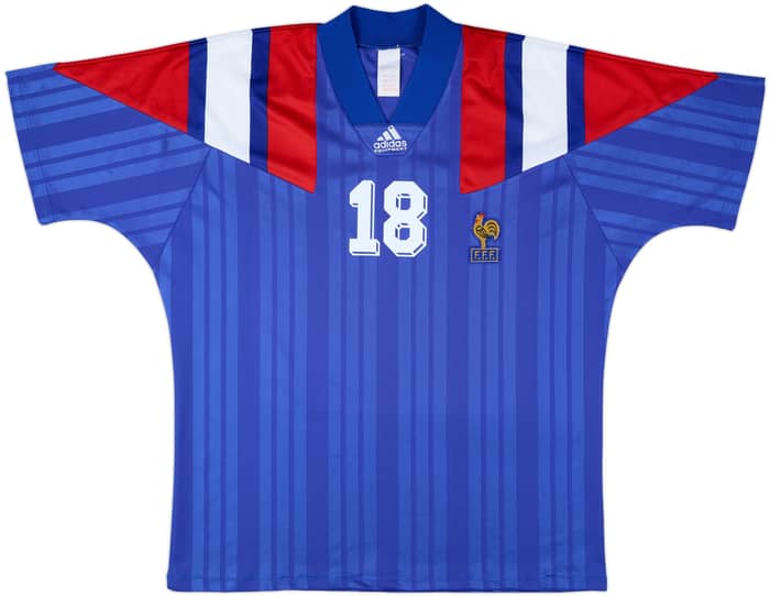 1992-94 France Home Shirt Cantona #18 - 7/10 - (XL)