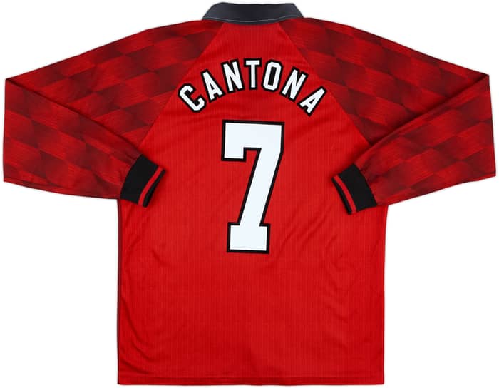 1996-98 Manchester United Home L/S Shirt Cantona #7 - 8/10 - (L)