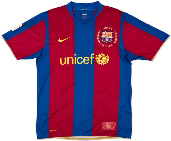 2007-08 Barcelona Signed Home Shirt Eto'o #9 - 7/10 - (M)