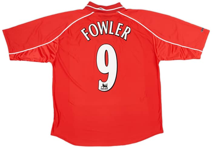 2000-02 Liverpool Home Shirt Fowler #9  - 8/10 - (L)