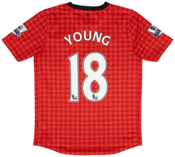 2012-13 Manchester United Home Shirt Young #18 - 7/10 - (XL.Boys)