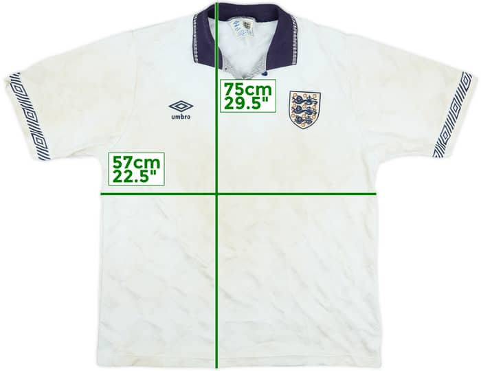 【お取り寄せ】 1990-92 England (XXL) - 4/10 - Shirt Home ウェア