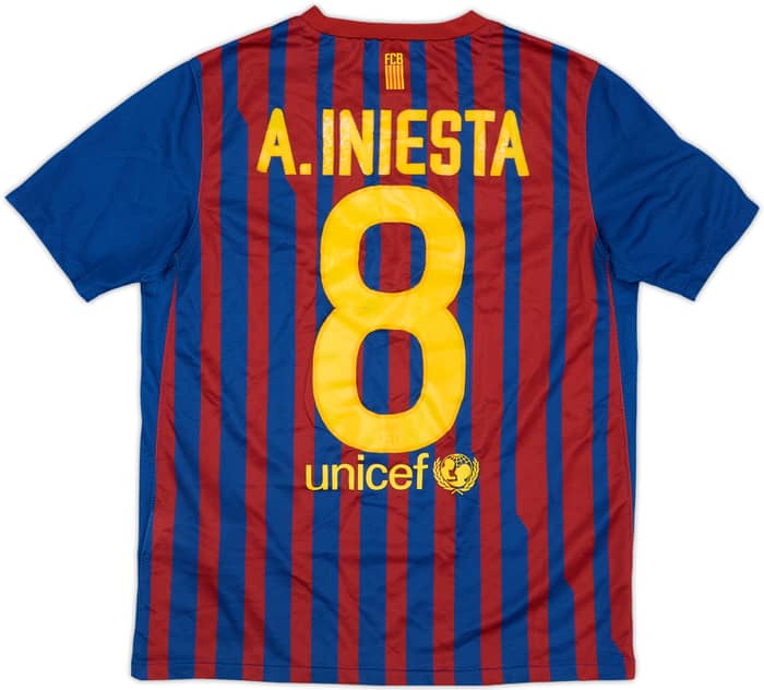 2011-12 Barcelona Home Shirt A. Iniesta #8 - 5/10 - (L.Boys)