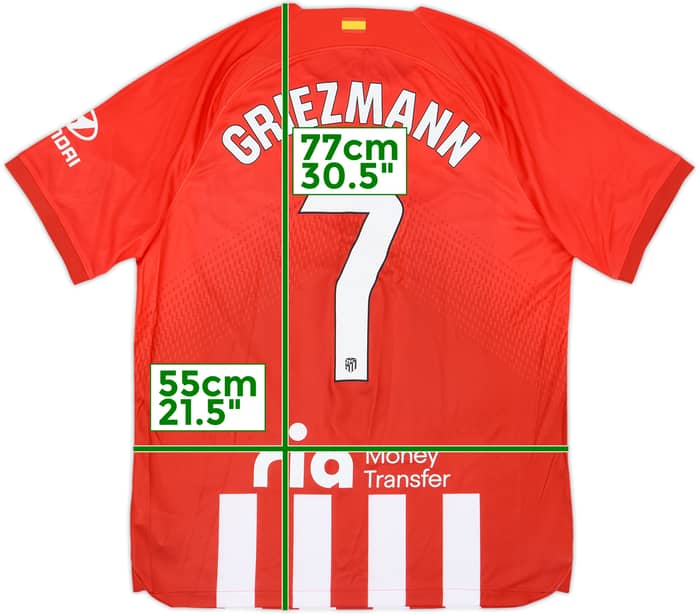 早割 リフト券 Atletico 2023-24 Madrid (L) #7 Griezmann Shirt Home ウェア