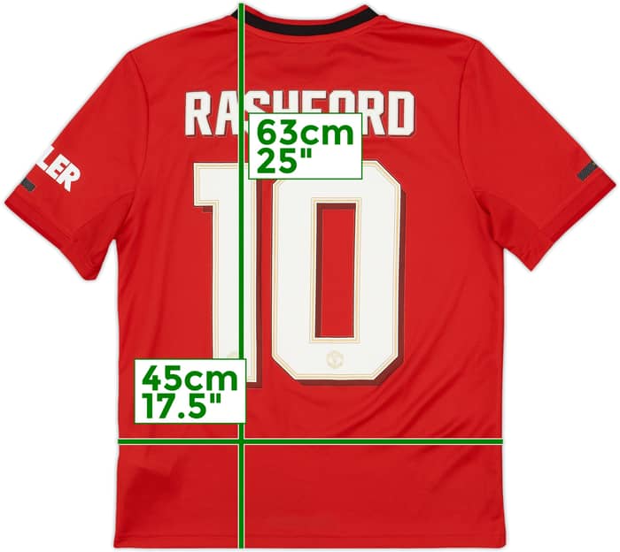 2019-20 Manchester United Home Shirt Rashford #10 - 9/10 - (L.Boys)