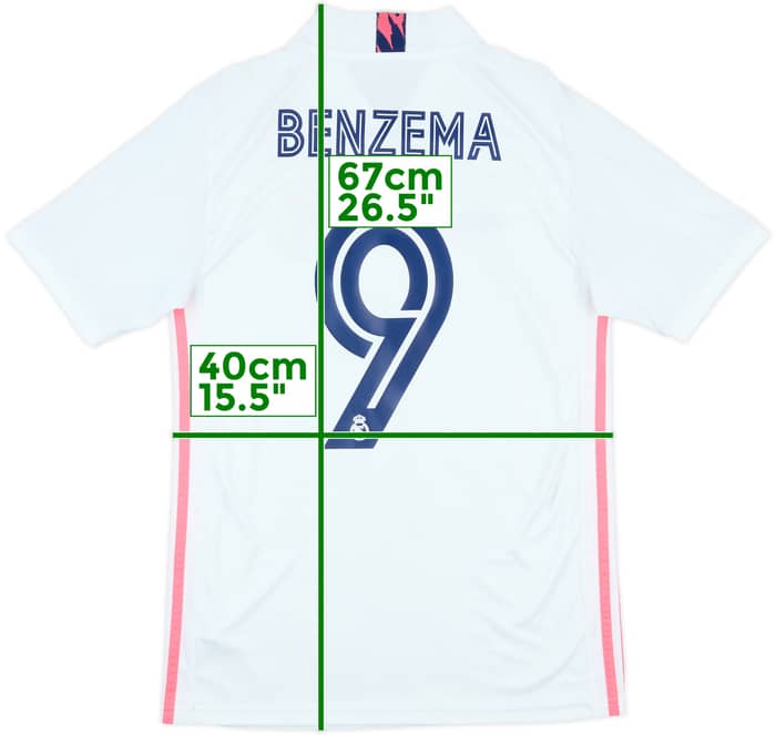 2020-21 Real Madrid Home Shirt Benzema #9 - 9/10 - (S)